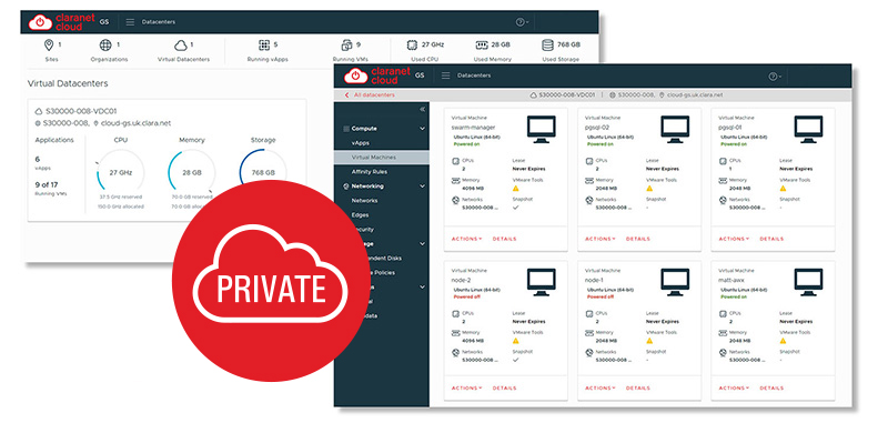 Example image Claranet Private Cloud