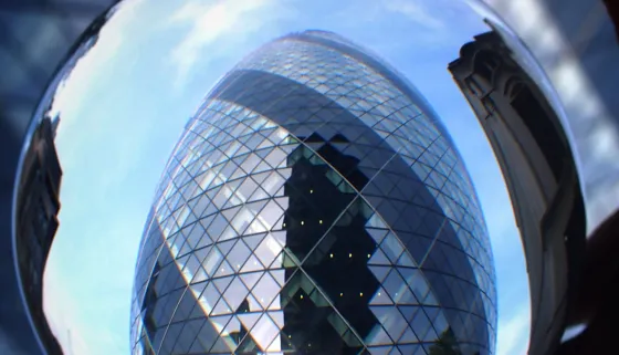 London skyline with the Gherkin building